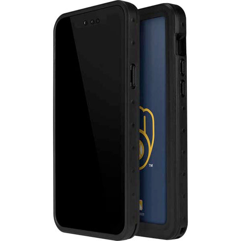 MLB Milwaukee Brewers - Solid Distressed iPhone 12 Pro Max Waterproof Case