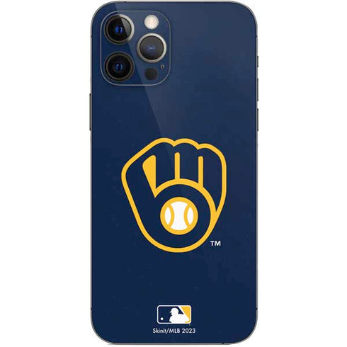 MLB Milwaukee Brewers - Solid Distressed iPhone 12 Pro Skin