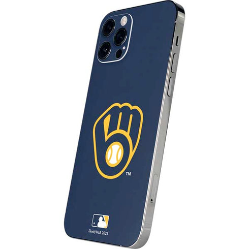 MLB Milwaukee Brewers - Solid Distressed iPhone 12 Pro Skin