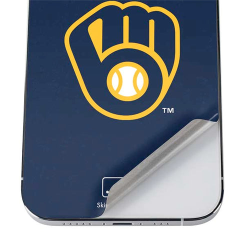MLB Milwaukee Brewers - Solid Distressed iPhone 12 Pro Skin