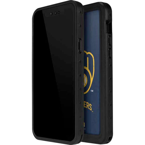 MLB Milwaukee Brewers - Solid Distressed iPhone 12 Pro Waterproof Case