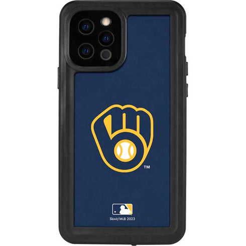MLB Milwaukee Brewers - Solid Distressed iPhone 12 Pro Waterproof Case