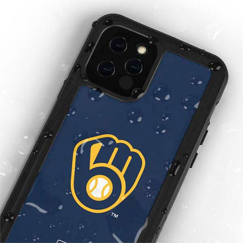 MLB Milwaukee Brewers - Solid Distressed iPhone 12 Pro Waterproof Case