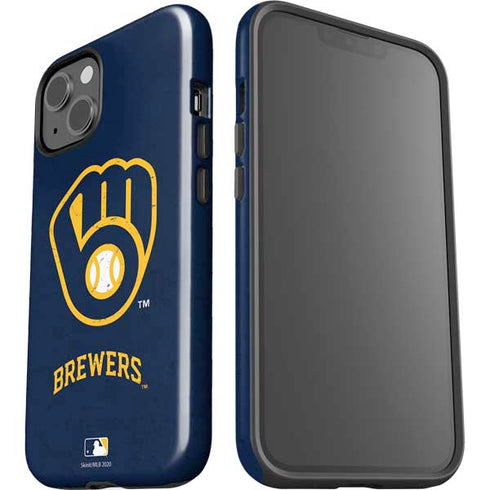 MLB Milwaukee Brewers - Solid Distressed iPhone 13 Impact Case