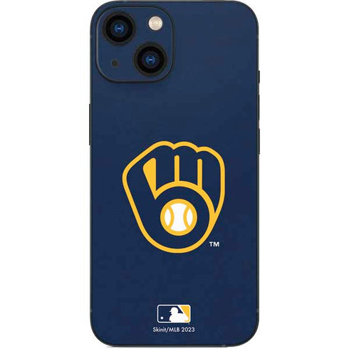 MLB Milwaukee Brewers - Solid Distressed iPhone 13 Mini Skin