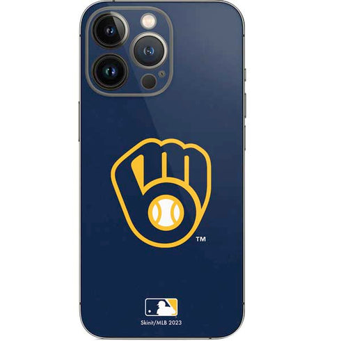 MLB Milwaukee Brewers - Solid Distressed iPhone 13 Pro Skin