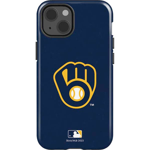 MLB Milwaukee Brewers - Solid Distressed iPhone 15 Impact Case