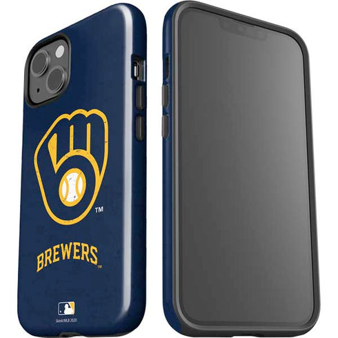 MLB Milwaukee Brewers - Solid Distressed iPhone 15 Impact Case