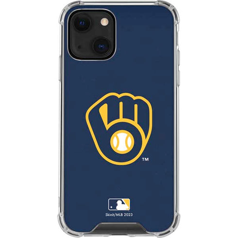 MLB Milwaukee Brewers - Solid Distressed iPhone 14 Plus Clear Case
