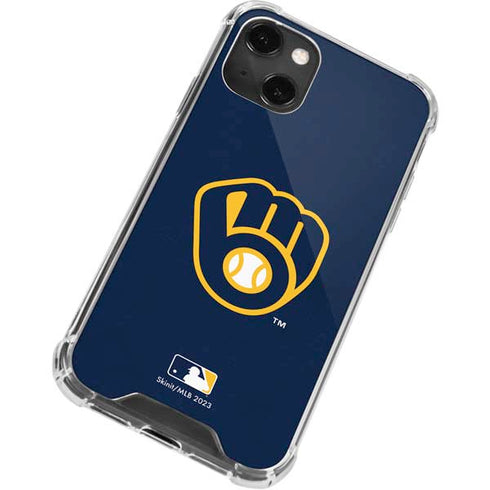 MLB Milwaukee Brewers - Solid Distressed iPhone 14 Plus Clear Case