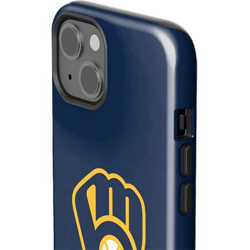 MLB Milwaukee Brewers - Solid Distressed iPhone 14 Plus Impact Case
