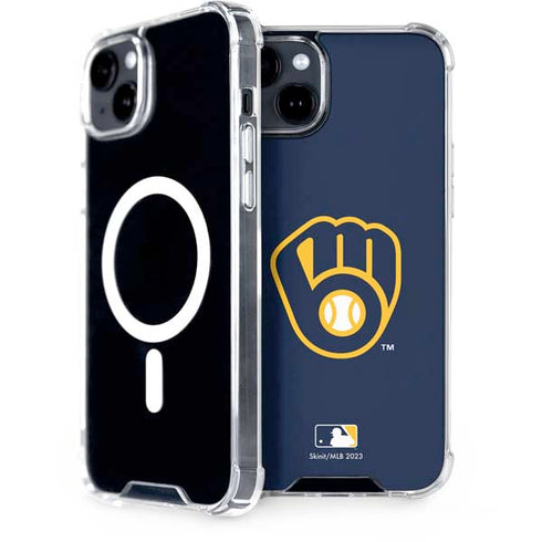 MLB Milwaukee Brewers - Solid Distressed iPhone 15 Plus MagSafe Case