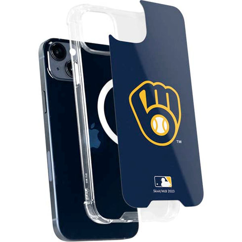 MLB Milwaukee Brewers - Solid Distressed iPhone 15 Plus MagSafe Case