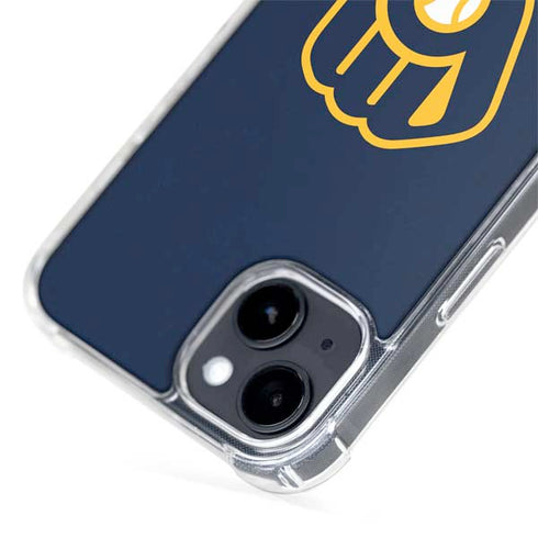 MLB Milwaukee Brewers - Solid Distressed iPhone 15 Plus MagSafe Case