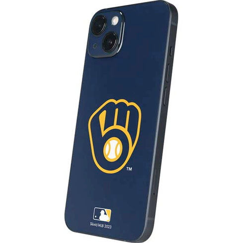 MLB Milwaukee Brewers - Solid Distressed iPhone 14 Plus Skin