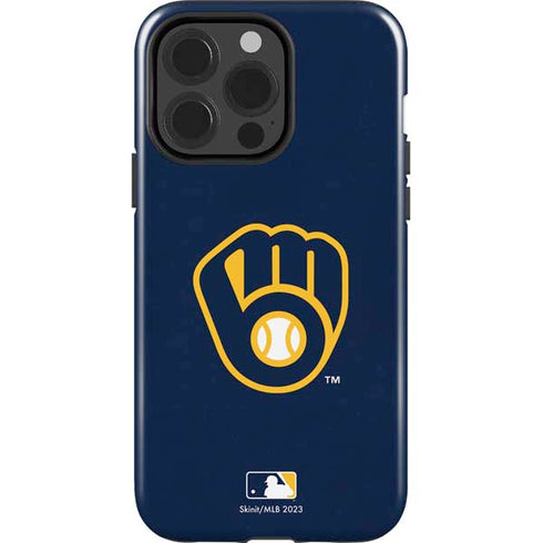 MLB Milwaukee Brewers - Solid Distressed iPhone 15 Pro Impact Case