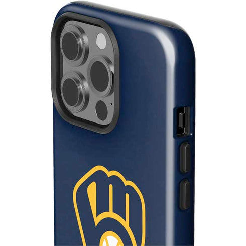 MLB Milwaukee Brewers - Solid Distressed iPhone 15 Pro Impact Case