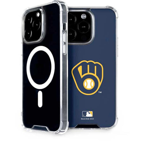 MLB Milwaukee Brewers - Solid Distressed iPhone 15 Pro MagSafe Case