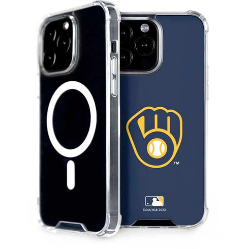 MLB Milwaukee Brewers - Solid Distressed iPhone 15 Pro Max MagSafe Case