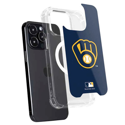MLB Milwaukee Brewers - Solid Distressed iPhone 14 Pro Max MagSafe Case