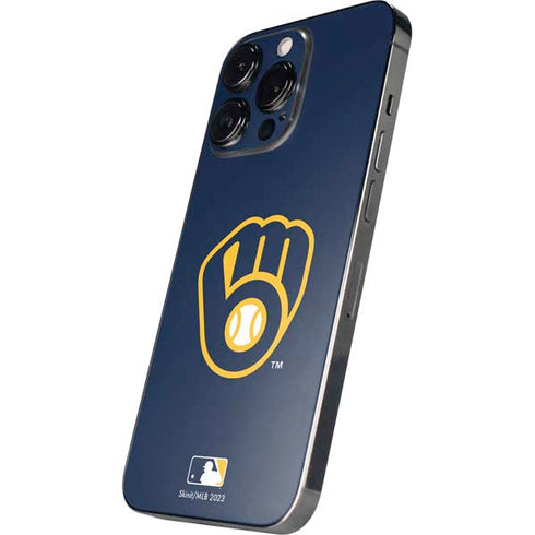 MLB Milwaukee Brewers - Solid Distressed iPhone 15 Pro Skin