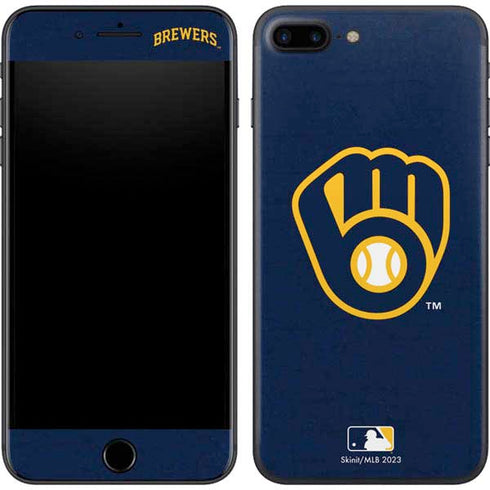 MLB Milwaukee Brewers - Solid Distressed iPhone 7 Plus Skin