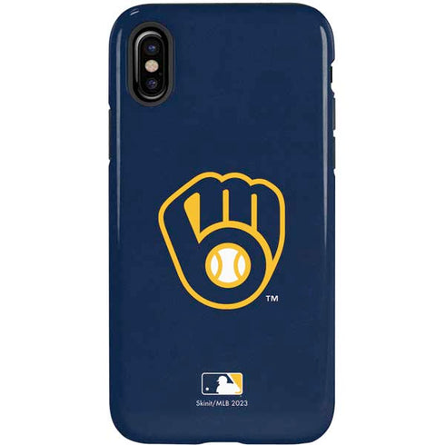 MLB Milwaukee Brewers - Solid Distressed iPhone X Pro Case