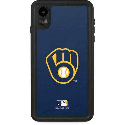 MLB Milwaukee Brewers - Solid Distressed iPhone XR Waterproof Case