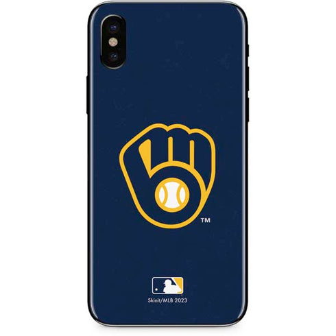 MLB Milwaukee Brewers - Solid Distressed iPhone XS Max Skin