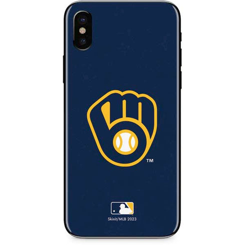 MLB Milwaukee Brewers - Solid Distressed iPhone XS Skin