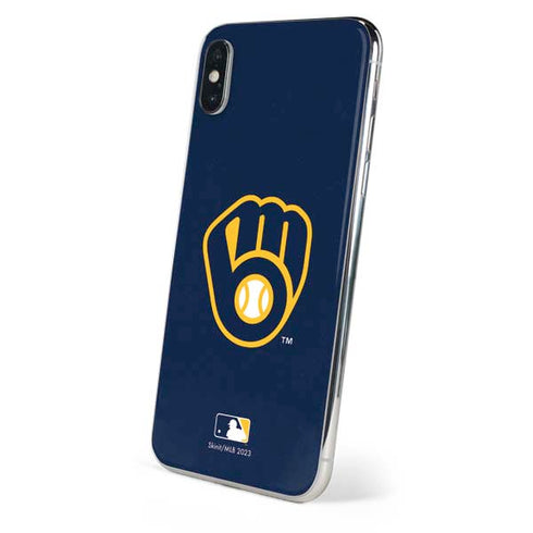 MLB Milwaukee Brewers - Solid Distressed iPhone XS Skin