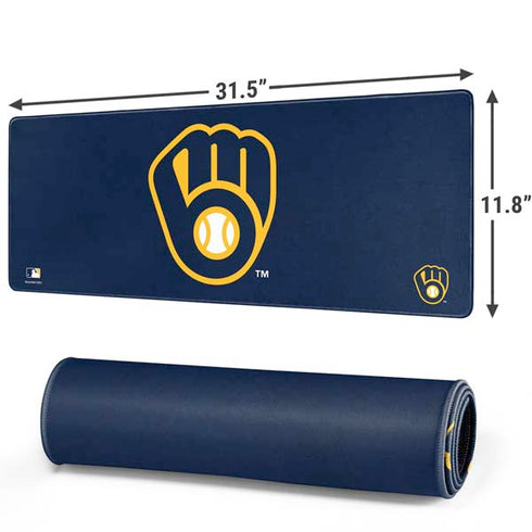 MLB Milwaukee Brewers - Solid Distressed Gaming Mouse Pad