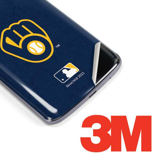 MLB Milwaukee Brewers - Solid Distressed Moto E5 Plus Skin