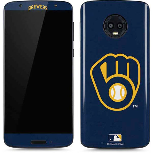 MLB Milwaukee Brewers - Solid Distressed Moto G6 Skin