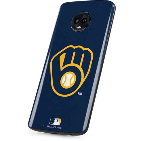 MLB Milwaukee Brewers - Solid Distressed Moto G6 Skin