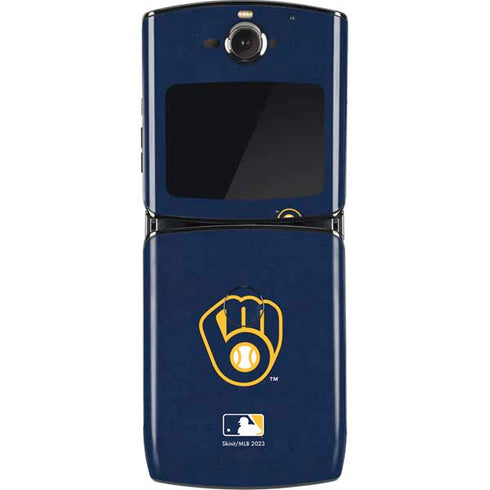 MLB Milwaukee Brewers - Solid Distressed Motorola RAZR Skin