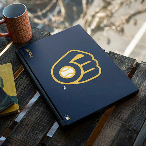 MLB Milwaukee Brewers - Solid Distressed MSI GS65 Stealth Laptop Skin