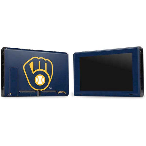 MLB Milwaukee Brewers - Solid Distressed Nintendo Switch Bundle Skin