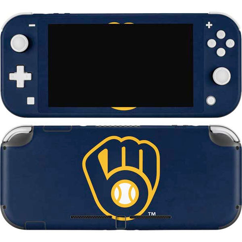 MLB Milwaukee Brewers - Solid Distressed Nintendo Switch Lite Skin
