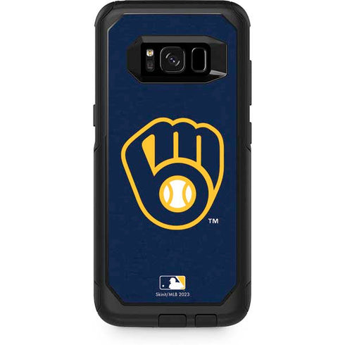 MLB Milwaukee Brewers - Solid Distressed Otterbox Commuter Galaxy Skin