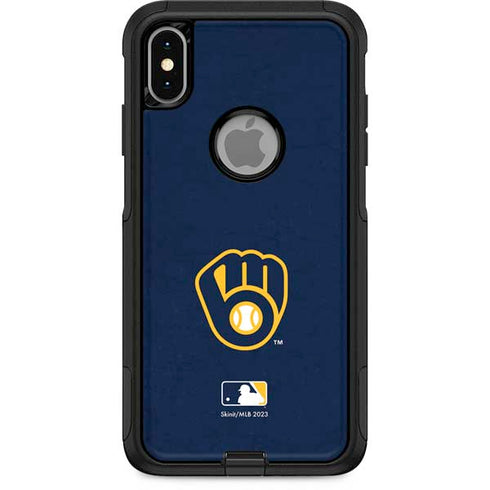 MLB Milwaukee Brewers - Solid Distressed Otterbox Commuter iPhone Skin