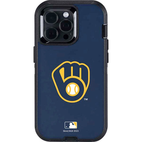MLB Milwaukee Brewers - Solid Distressed Otterbox Defender iPhone Skin