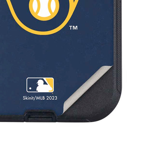 MLB Milwaukee Brewers - Solid Distressed Otterbox Defender iPhone Skin