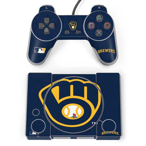 MLB Milwaukee Brewers - Solid Distressed PlayStation Classic Bundle Skin
