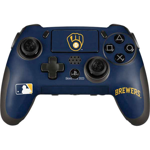 MLB Milwaukee Brewers - Solid Distressed PlayStation Scuf Vantage 2 Controller Skin