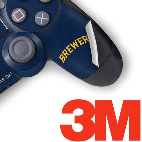 MLB Milwaukee Brewers - Solid Distressed PS4 Pro/Slim Controller Skin
