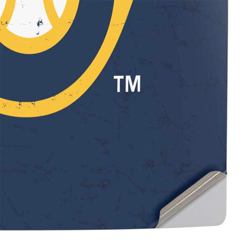MLB Milwaukee Brewers - Solid Distressed PS5 Console Skin