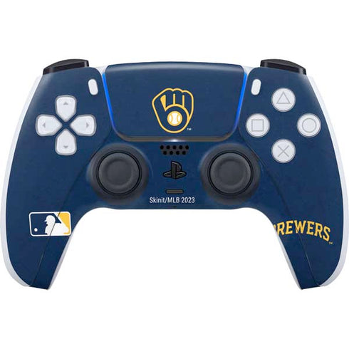 MLB Milwaukee Brewers - Solid Distressed PS5 Controller Skin
