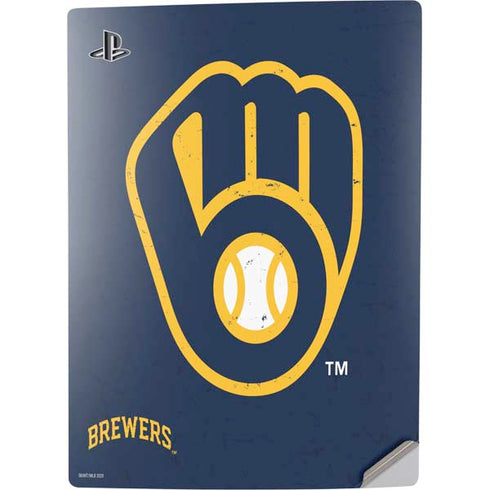 MLB Milwaukee Brewers - Solid Distressed PS5 Digital Edition Console Skin