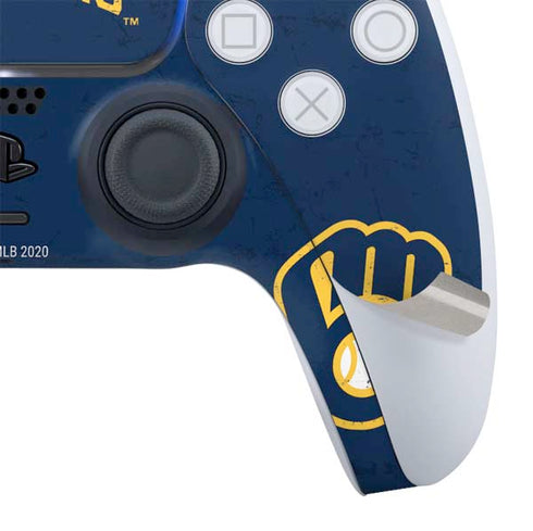 MLB Milwaukee Brewers - Solid Distressed PS5 Controller Skin
